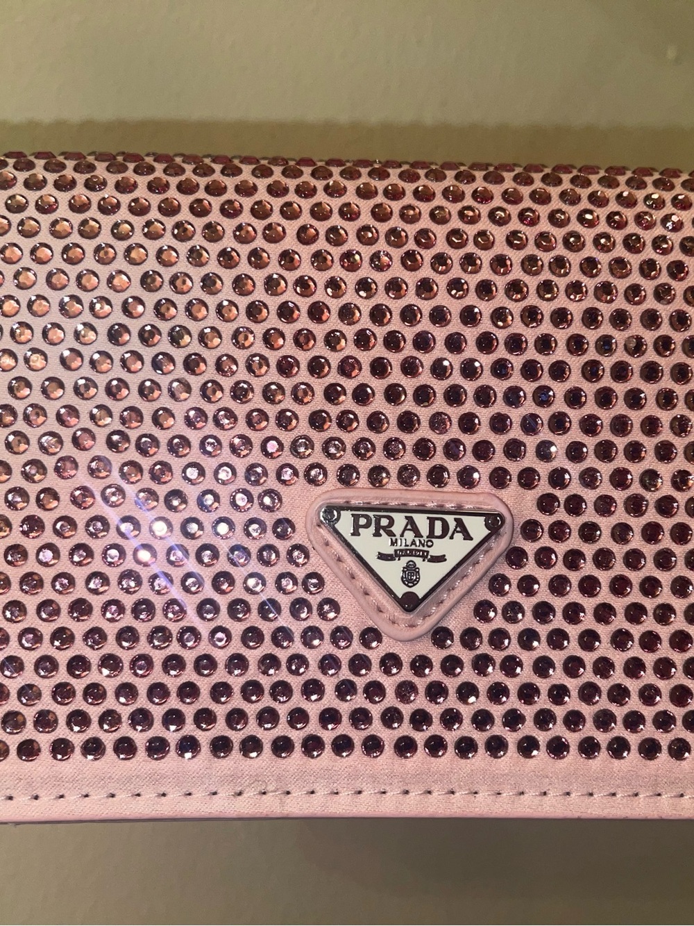 Pink Studded Crossbody Bag with Silver Chain - Picture 2 of 3